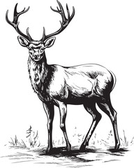 Festive Reindeer Nostalgia Vintage Christmas Vector Logo Design Icon Rustic Reindeer Revival Vintage Christmas Vector Logo Symbol