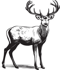 Antique Christmas Delight Vintage Reindeer Vector Logo Emblem Whimsical Reindeer Wonder Vintage Christmas Vector Logo Design