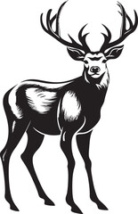 Classic Reindeer Magic Retro Christmas Vector Logo Design Antique Reindeer Joy Vintage Christmas Vector Logo Symbol