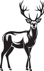 Timeless Christmas Reindeer Vintage Vector Logo Icon Festive Reindeer Whimsy Vintage Christmas Vector Logo Illustration