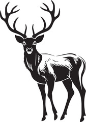 Rustic Reindeer Revival Vintage Holiday Vector Logo Concept Classic Reindeer Joy Retro Christmas Vector Logo Illustration