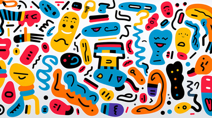 Fototapeta premium Doodle abstract shapes background