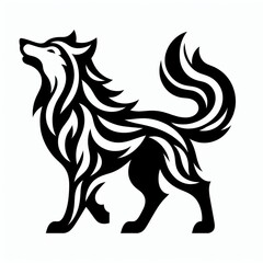 wolf symbol pictogram on a white background