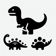 a baby dinosaur isolated on white silhouette pictogram