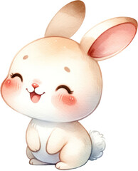 a watercolor cute baby rabbit clipart.