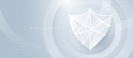 Shield. Low polygonal, wireframe, and mesh illustration Style Design. Technology Security Concept. Vector Illustration