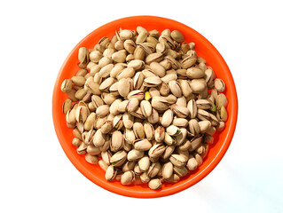 A close-up of  pistachios