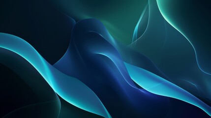   A close-up of a blue and green wallpaper with wavy lines at the bottom