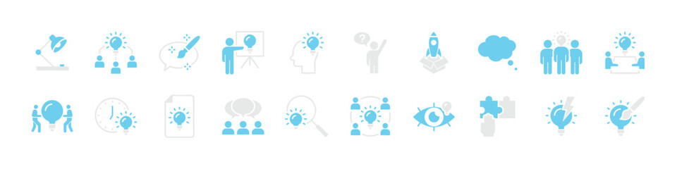set of creative icons, brainstorm, idea