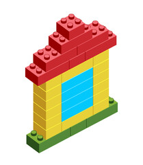 House made from construction blocks