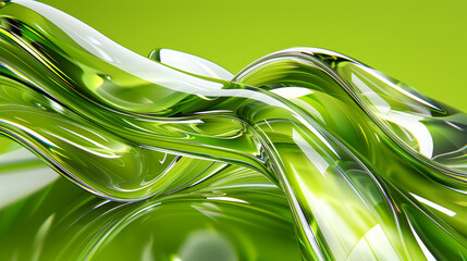   A close-up of a green and white background with a wavy design on the bottom, as seen in the image - obrazy, fototapety, plakaty