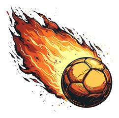 soccer ball on fire Vector illustration flaming soccer ball