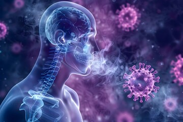 photo of respiratory viruses posing significant health risk leading to infectious diseases and contagious outbreaks - obrazy, fototapety, plakaty