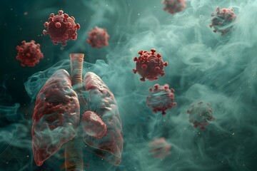 Respiratory Viruses Pose Significant Health Risks Contributing to Contagious Disease Outbreaks - obrazy, fototapety, plakaty