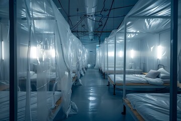 Isolated hospital ward implementing containment measures to prevent the spread of infectious diseases - obrazy, fototapety, plakaty