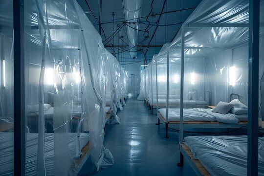 Isolated Hospital Ward Implementing Containment Measures To Prevent The Spread Of Infectious Diseases