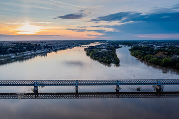 Extremly Hight Water Levels of Loire River, Saumur, France