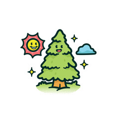 vector illustration of a cute design of a pine tree