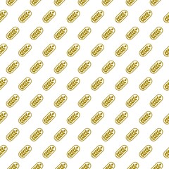 Wheat seamless pattern isolated on white background