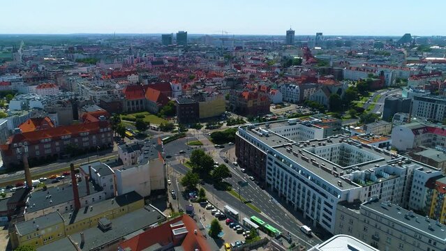 Aerial view of Male Garbary in Poznan