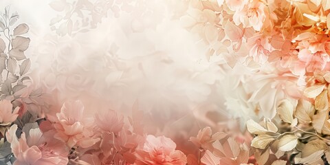 Ethereal floral gradient with soft bokeh and free space for text