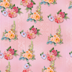 Seamless summer pattern with flower,Seamless pattern with roses 