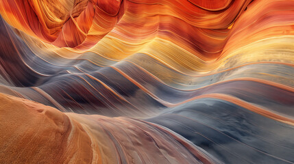 Sandstone lines and waves in vibrant colors, beautiful patterns in the rock formations arizona USA
