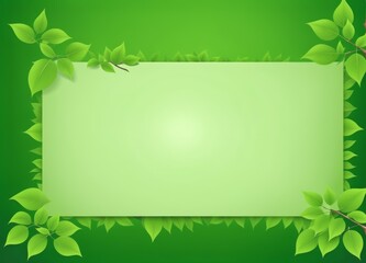green natural frame with leaves