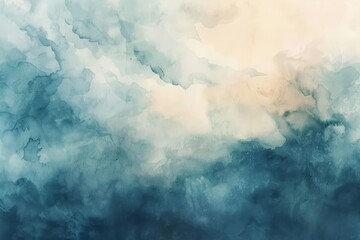 Soft watercolor blend with blue and peach hues resembling sky and sea