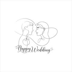 Shubh vivah and happy Wedding Decorative CalligraphyLettering design for Wedding Anniversary greetings Vector Illustration