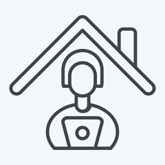 Icon Distance Learning. related to Remote Working symbol. line style. simple design illustration