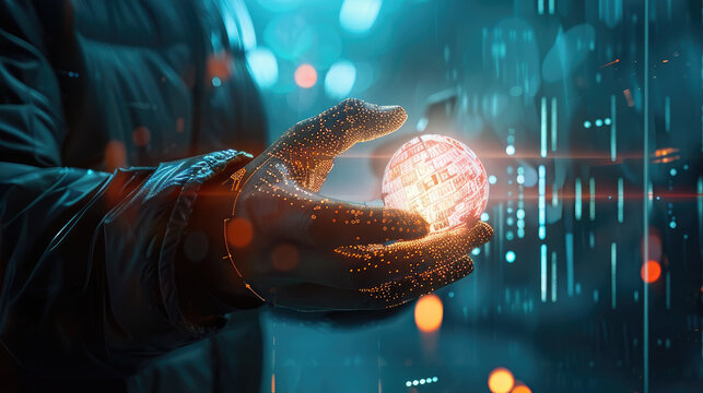 Cybersecurity and privacy protect wallpaper. Lock icon and internet network security technology. artificial intelligence a lock touch protecting personal data on smartphones, and a virtual screen