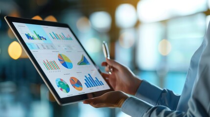 The person appears to be focused on the data