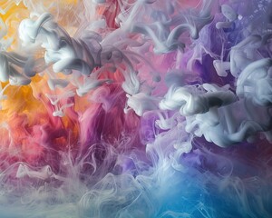Abstract patterns created by smoke or dye diffusing in water