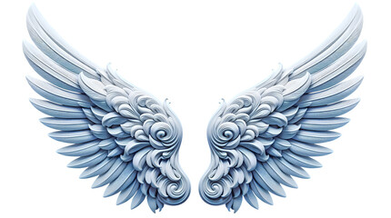 Obraz premium realistic white colour angel wing isolated on transparent background