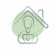 Icon Distance Learning. related to Remote Working symbol. Color Spot Style. simple design illustration