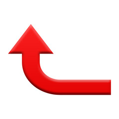 red arrow on white background