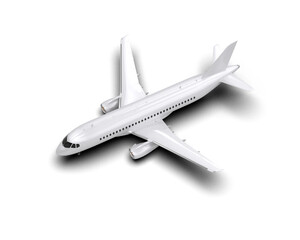 Airplane isolated on background. 3d rendering - illustration