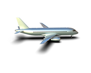 Airplane isolated on background. 3d rendering - illustration