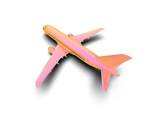 Airplane isolated on background. 3d rendering - illustration