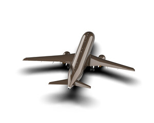 Airplane isolated on background. 3d rendering - illustration