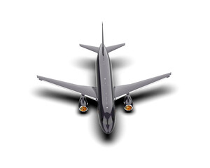 Airplane isolated on background. 3d rendering - illustration