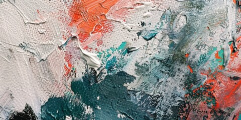 Macro texture of a vibrant abstract painting with mixed techniques