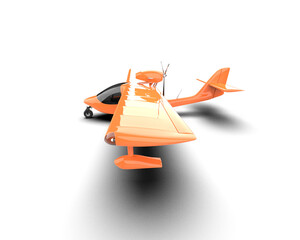Airplane isolated on background. 3d rendering - illustration