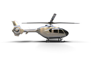 Helicopter isolated on background. 3d rendering - illustration