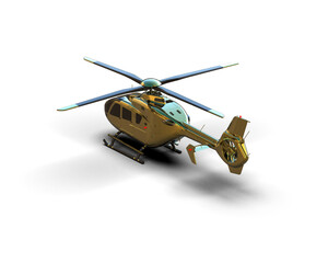 Helicopter isolated on background. 3d rendering - illustration