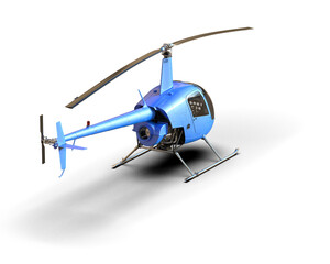 Helicopter isolated on background. 3d rendering - illustration