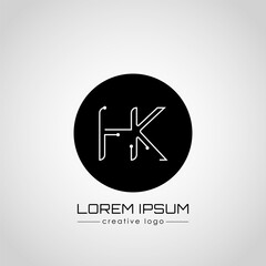Fototapeta premium Creative logo letter H and K. A design element of a logo, business card, corporate sign or monogram. The idea of a thematic design