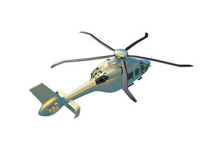 Helicopter isolated on background. 3d rendering - illustration