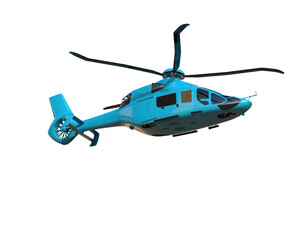 Helicopter isolated on background. 3d rendering - illustration